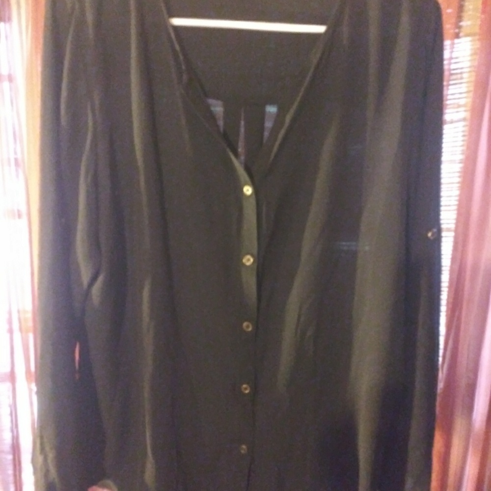 Sheer Casual Long Sleeve Blouse